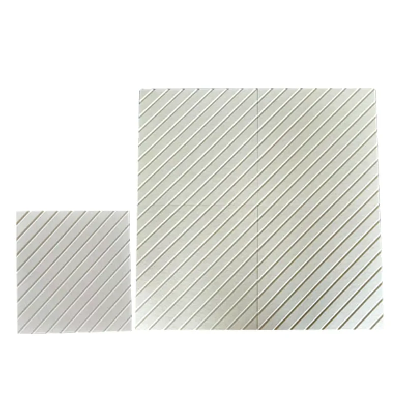 Beige V-rillet PET-filt akustisk panel